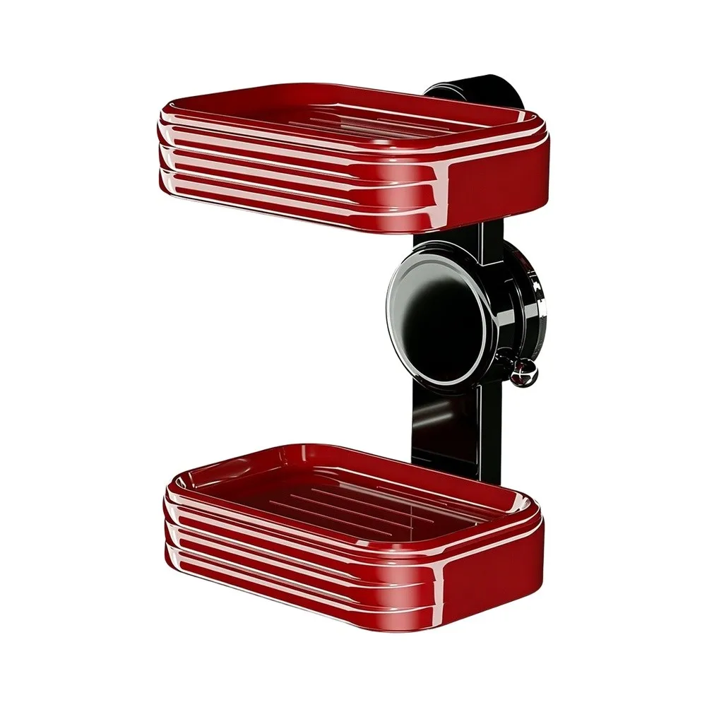 Suction Cup Mounted Soap Holder with Two Functional Tiers PET Soap Box Optimized for Drainage and Reduced Soap Waste