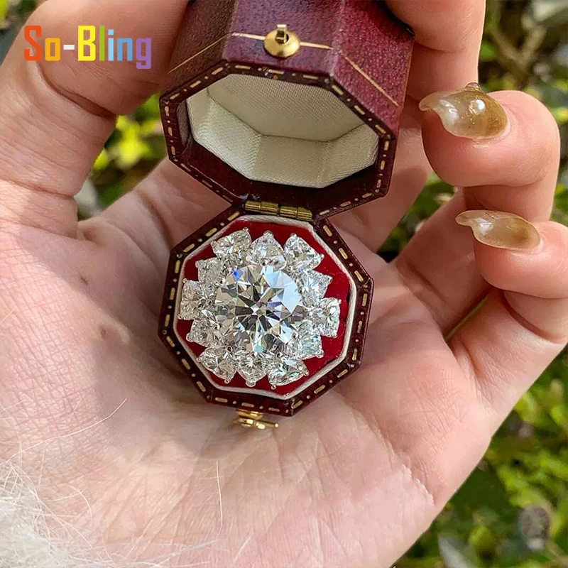 So-Bling 925 فضة خواتم 5ct مويسانيتي الدائري مع شهادة Gra للنساء أنيقة غرامة هدية مجوهرات الحفلات #3