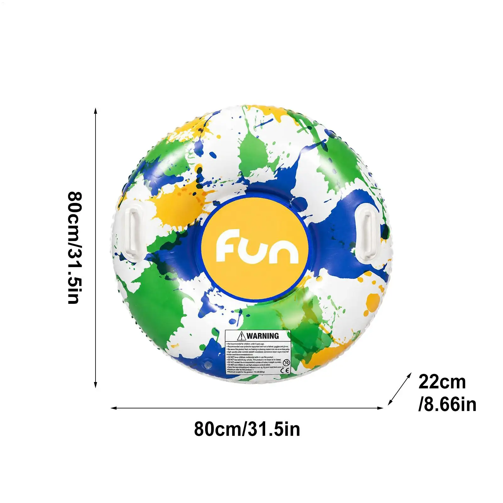 Snow Tube Sled Thickened Inflatable Heavy Duty With Handles And Bottom Winter Sledding Floats Snow Sled For Outdoor Family