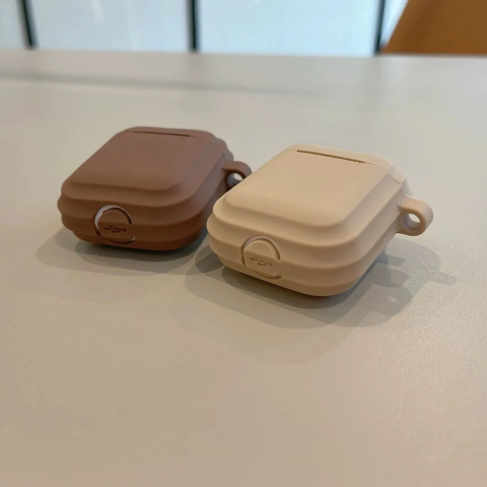 القهوة الحليب الشاي اللون سيليكون حقيبة سماعة الاذن ل AirPods 1 2 3 4 Pro Pro 2 3nd الجيل سماعة لاسلكية تعمل بالبلوتوث شحن غطاء صندوق