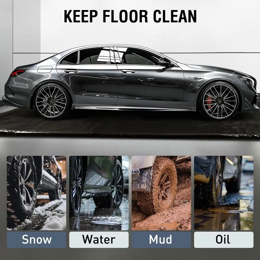 سجادة أرضية، سجادات احتواء مقاومة للماء مقاس 86 × 20 تحت السيارة، سجادة زيت لتغطية المرآب، سجاد أرضية للسيارة تحت السيارة، تحافظ على د #3