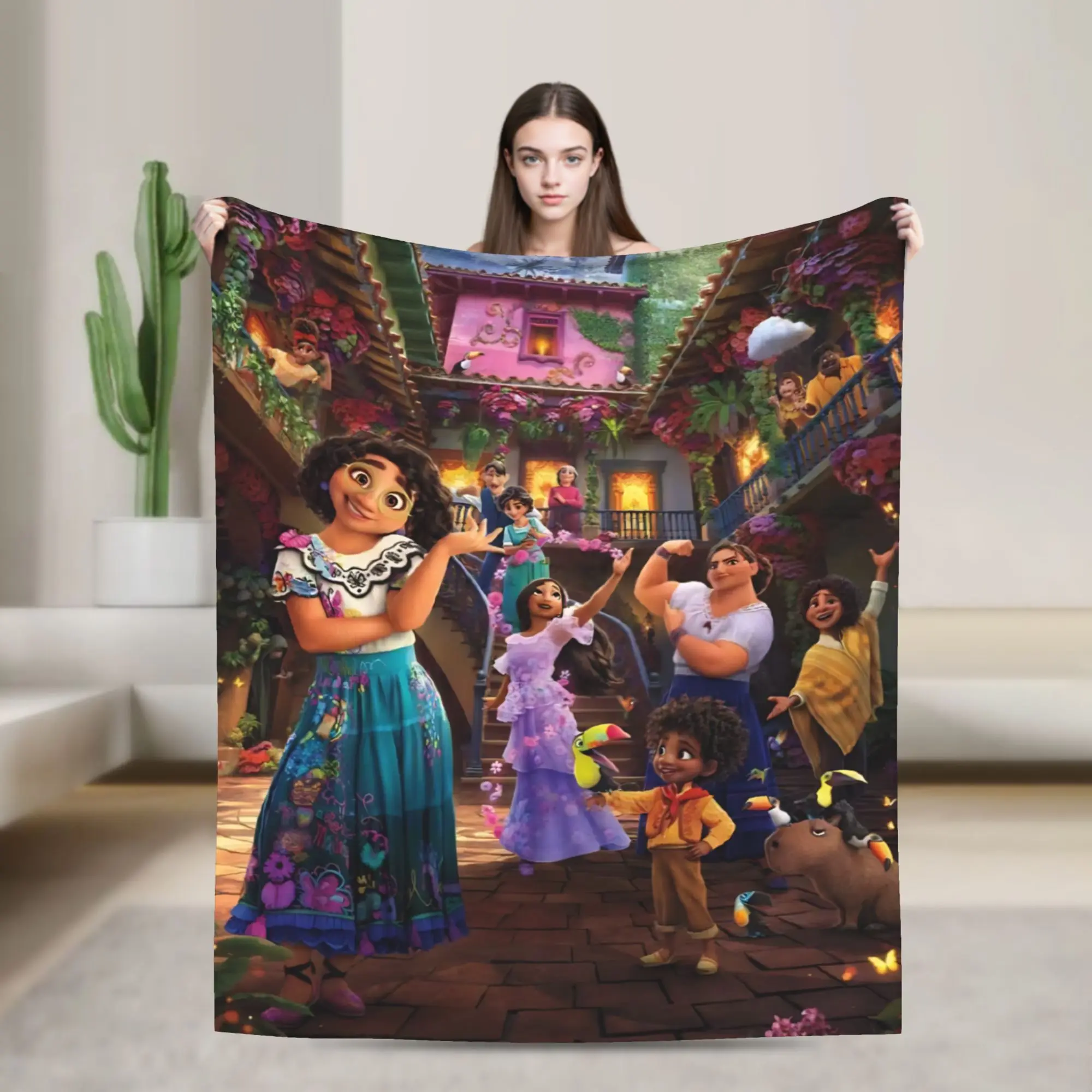 

Super Soft Encantos Princess Throw Blanket Premium Fleece Flannel Lightweight Bed Blanket Super Cozy Blankets All Season Use