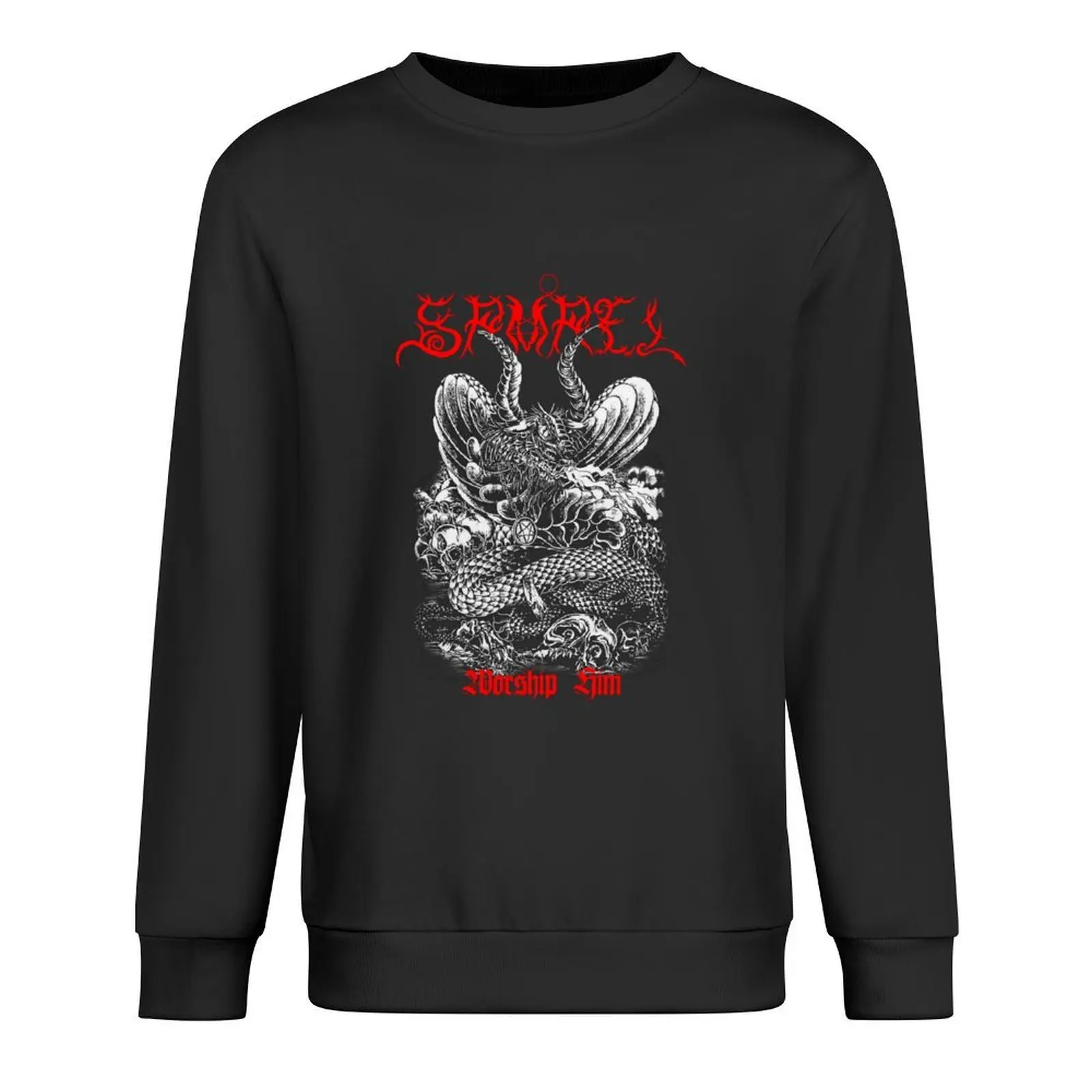 

Worship Him Samael - Classic Old School Black Metal Pullover mens clothes autumn jacket men sweatshirts