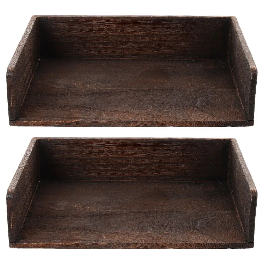 2Pcs File Paper Sorter Holder Organizer Desk Document Organizer Vintage Layer Tray Desktop Office