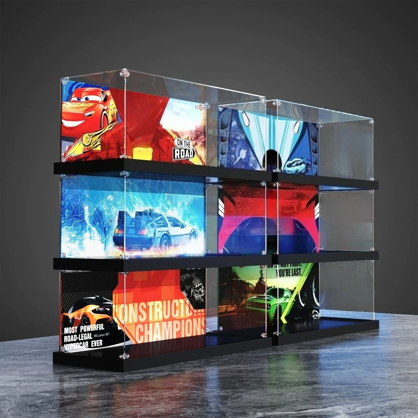 Suitable for LEGO 77253-77255 other series 2026 new supercar model HD acrylic display storage box