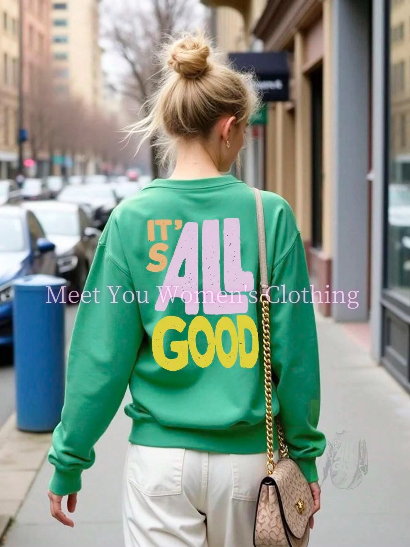 

It’S All Good Individuality Print Holiday Women Sweatshirt Outdoors All-Match Female Sweater Fashion Art Campus Girl Tops