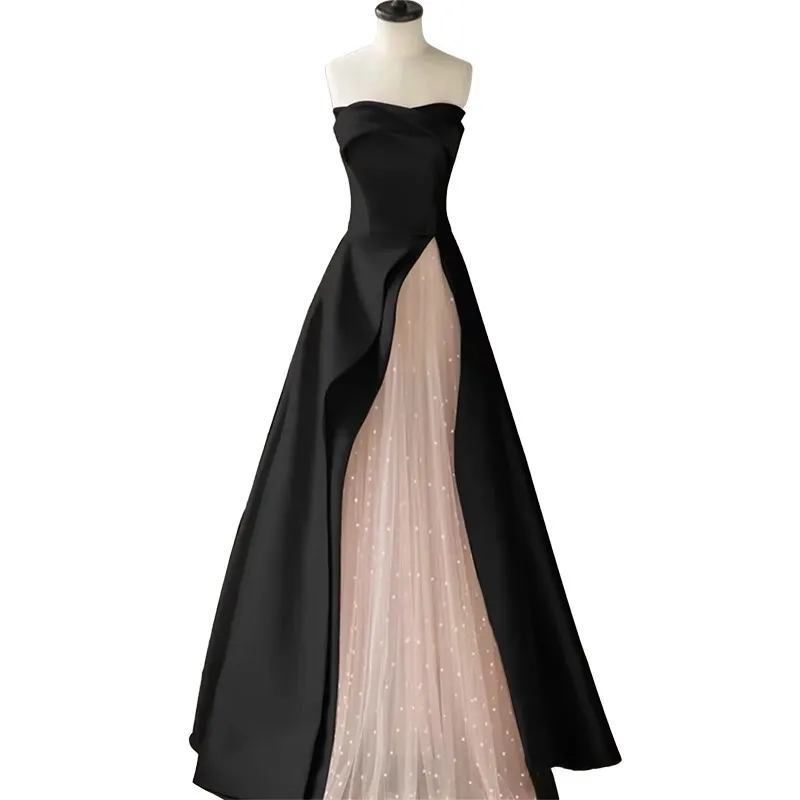 Robe d'hôte de fête d'anniversaire Mitzvah, haut noir, sens des minorités, luxe abordable