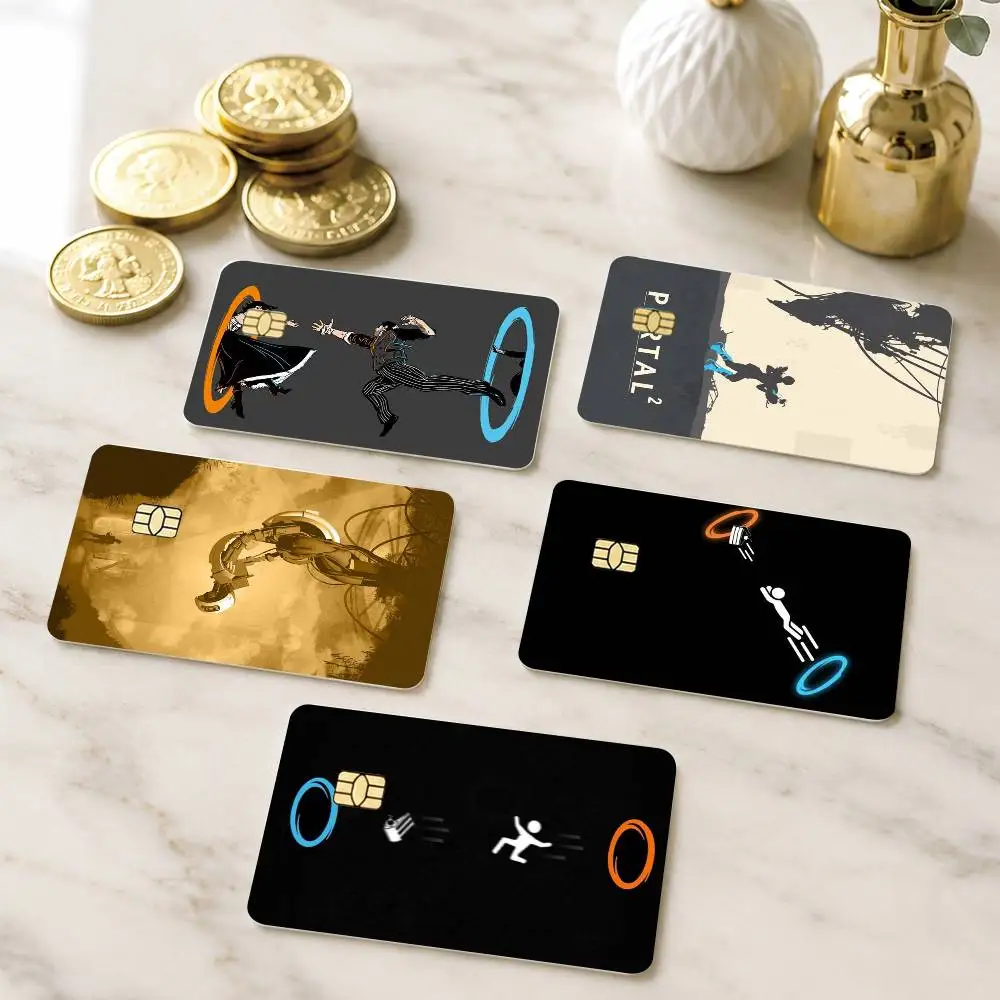 

G-Game P-Portal 2 Credit Card HD Stickers Game Card Decal Small Chip Waterproof Sticker Gift