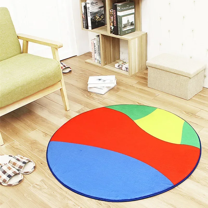 ~O~Round Sports Ball Print Rug – Football, Baseball & Basketball Design for Playroom, Game Room or Kids' Space