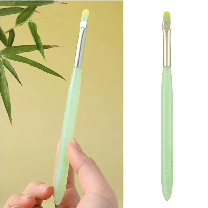 1Pcs Green Nail Art Brush For Manicure Salon Tool Professional Painting Drawing UV Gel Extension Pen Nail Polish Nail Brushes