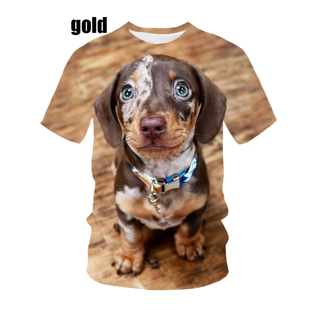 Summer New Fashion Men and Women Tshirt 3d Print Dachshund Dog Print Tshirt Tops Casual Tshirt