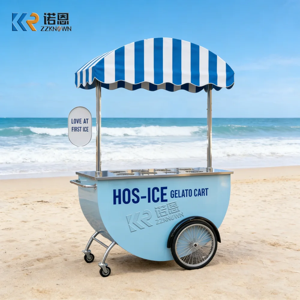 

Modern Ice Cream Cart High Quality Snack Kiosk Beverage Coffee Outdoor Street Mobile Beverage Push Cart For Street Festival