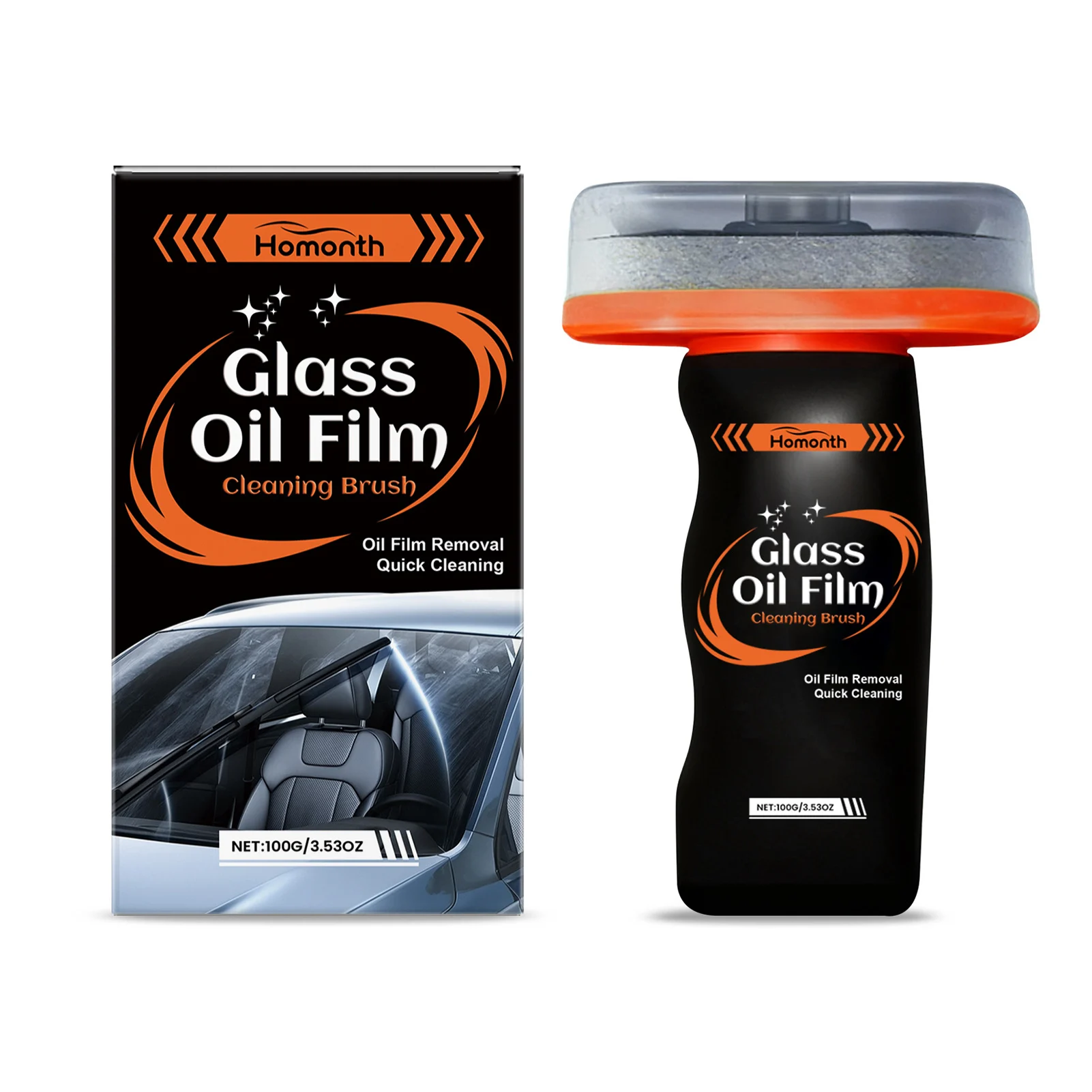 

100g Oil Film Brush,Automotive Oil Film Cleaning Brush Glass Oil Film Cleaner For Windshield Window Stain Remover Car Accessorie
