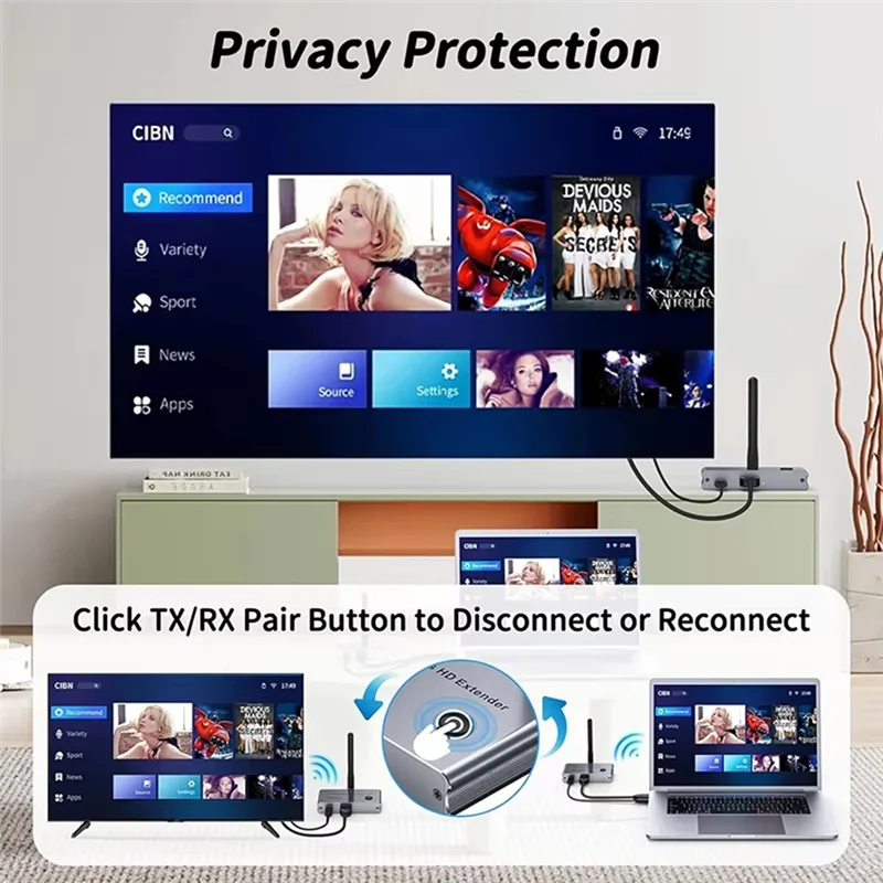 A73E-Wireless HD Screen Changer Extender 100M Wireless Sender Empfänger Wifi Display Multi Gerät Spiegelung