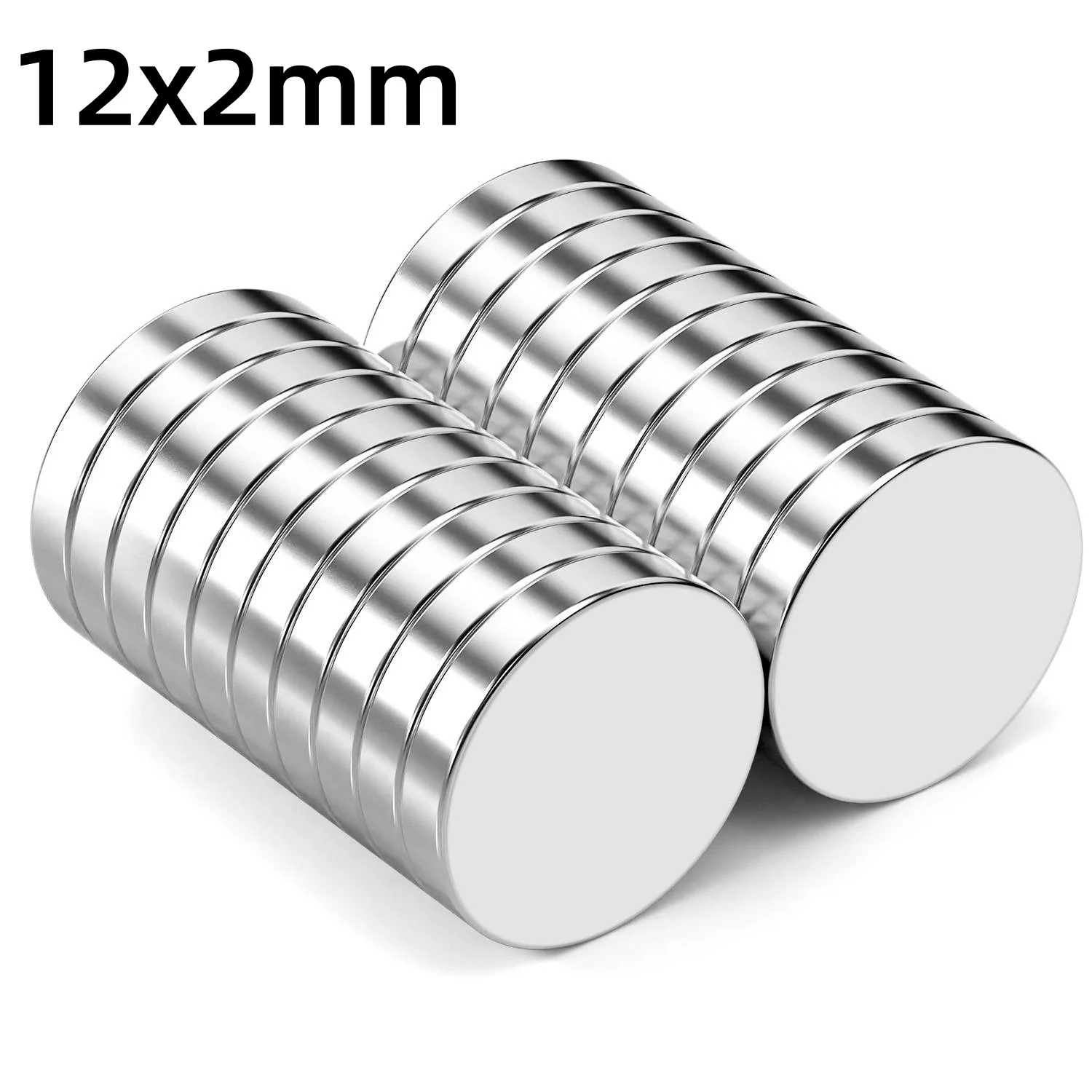 20/50/100 Pcs 12x2 Round Neodymium Magnet Super Powerful Small imanes Permanent Magnetic for Office, Whiteboards, Refrigerators.