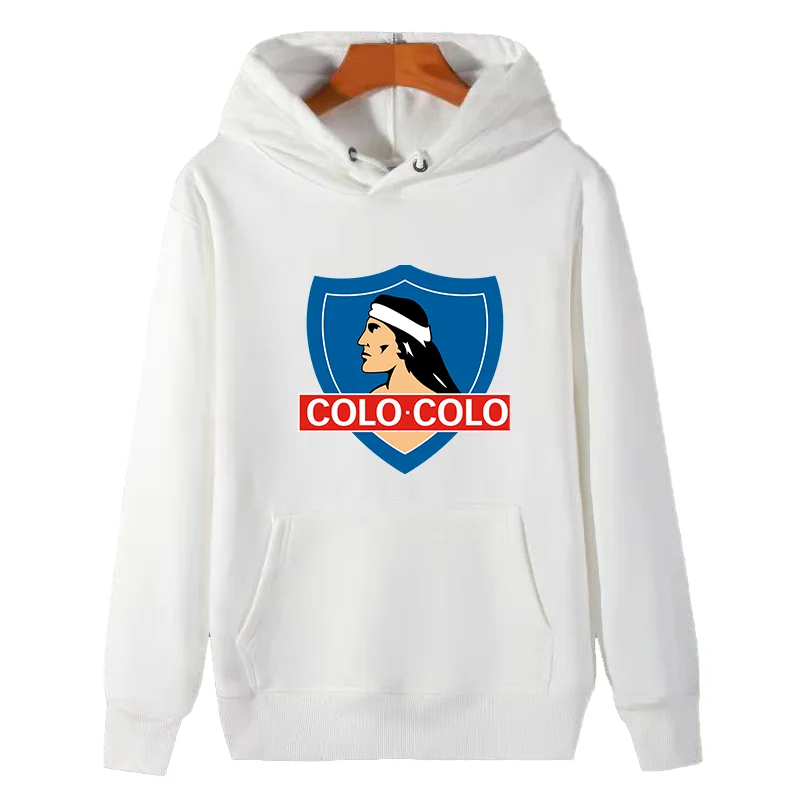 Fashion graphic sweatshirts Colo Colo Camista Soccer Blanco graphic Hooded sweatshirts cotton fleece hoodie Men's clothing