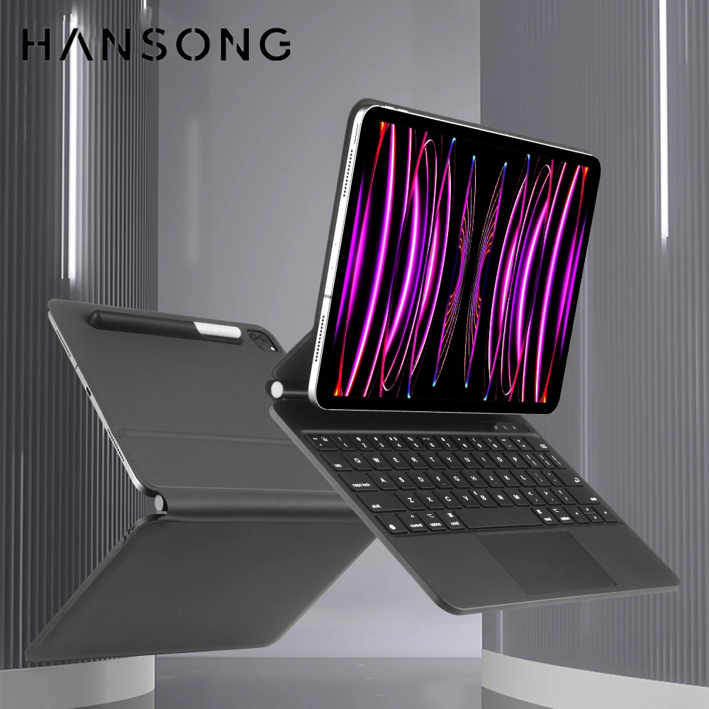 

Чехол HANSONG Magic Keyboard для iPad ipad 10-го поколения для iPad Air 6 2024 11 дюймов M2 для Pro 11 Air 4 Air 5 10,9 дюйма Smart Cover