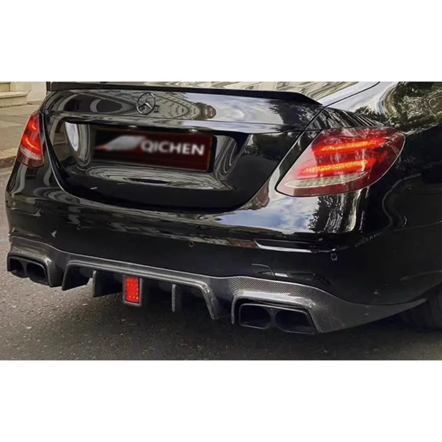 For Mercedes Benz E Class W213 E63 E300 E260 350 Carbon Fiber Back lip Car Rear Bumper Diffuser Rear Splitters Spoiler body kit - view 3
