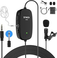 SYNCO Lav-S6M2 Lavalier Lapel Microphone Omnidirectional Mic with 3.5mm Audio Monitorig Port for Smartphone PC Camera DSLR