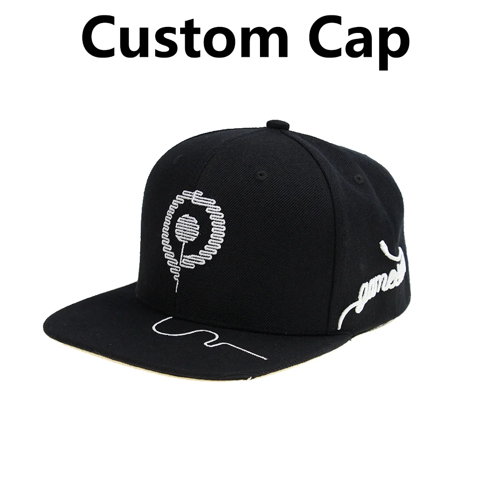 

Custom Snapback Cap HipHop 3D 2D Embroidery Print Logo Customized Design Baseball Adult Kids Adjustable Hat Cap Personalized