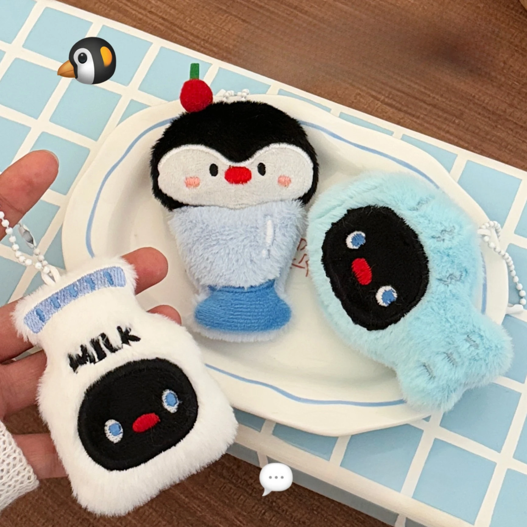 الكرتون البطريق دمية قلادة لطيف الحيوان البطريق ألعاب من نسيج مخملي قلادة فتاة على ظهره المفاتيح الديكور دمية صغيرة هدايا الأطفال