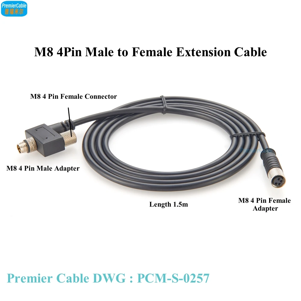 Cable de extensión M8 de 4 pines macho a hembra, Cable divisor M8 Y resistente al agua, Cable conector de Sensor de actuador M8, Cable divisor en T M8