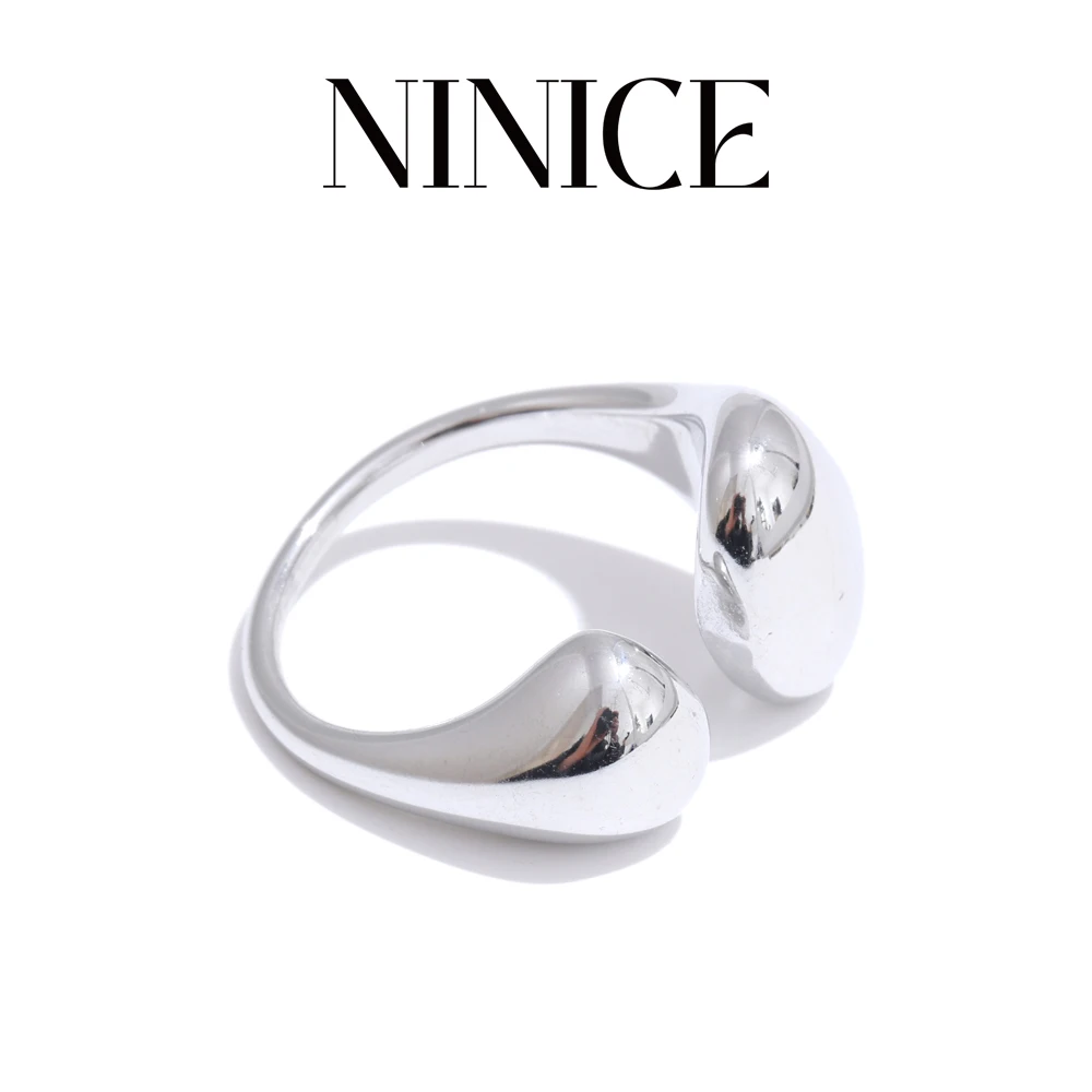 NiNice  High Quality Stainless Steel Smooth Daily Minimalist Ring Metal Adjustable Popular Finger Jewelry Recommend