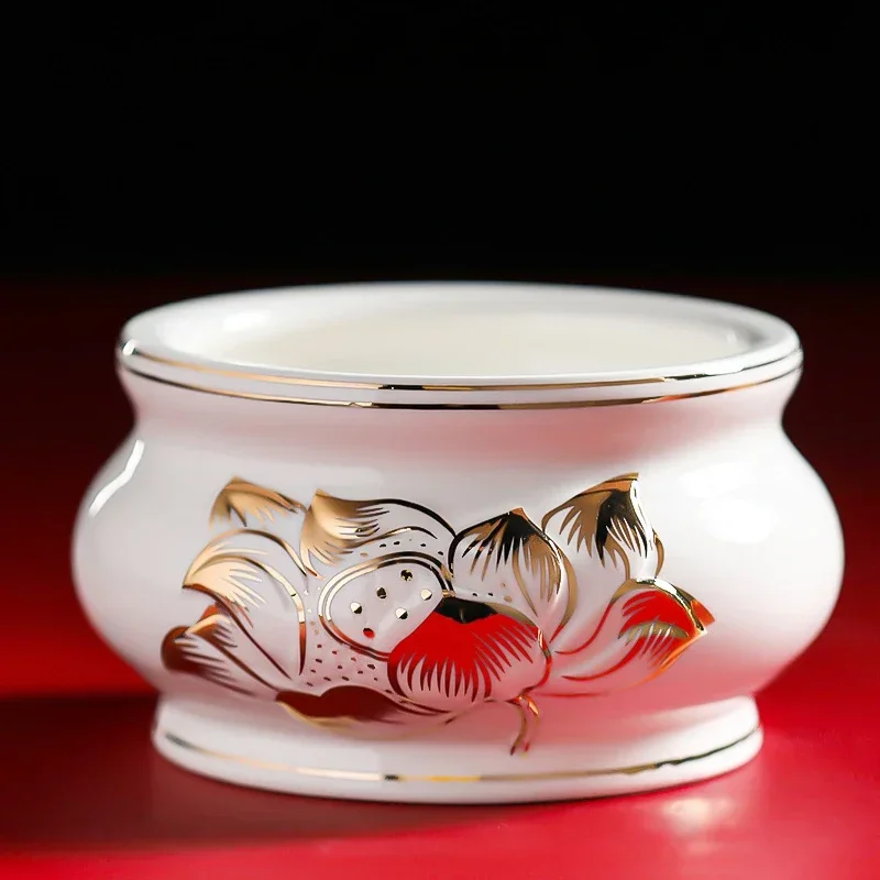 Chinese Creative Ceramic Incense Burner, Water Purification Cup,fruit Tray, Household Buddhist Temple,offering Buddhist Utensils
