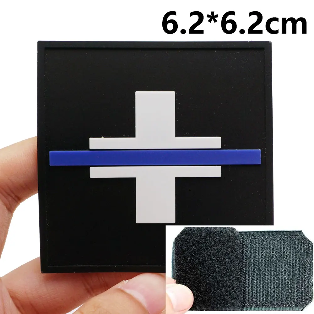 Switzerland thin blue line Tactical PVC Patches with Hook and Loop Backing for Backpacks Clothing military Accessories