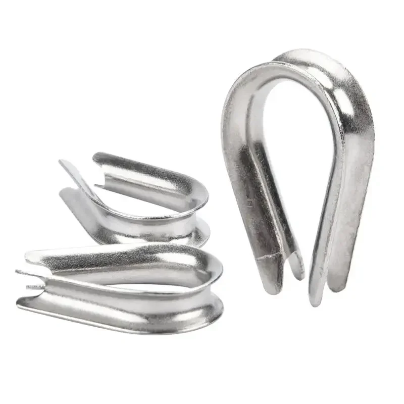 (100PCS/LOT)M4 4mm Wire Rope Cable Thimbles 304 Stainless Steel Galvanized Fastners Rigging Hardware For 4MM Wire Rope Cable