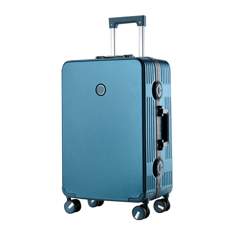 Valise de voyage avec cadre en aluminium pour femme, bagage à roulettes avec mot de passe, roue silencieuse universelle, chariot PC + ABS, sac à bagages