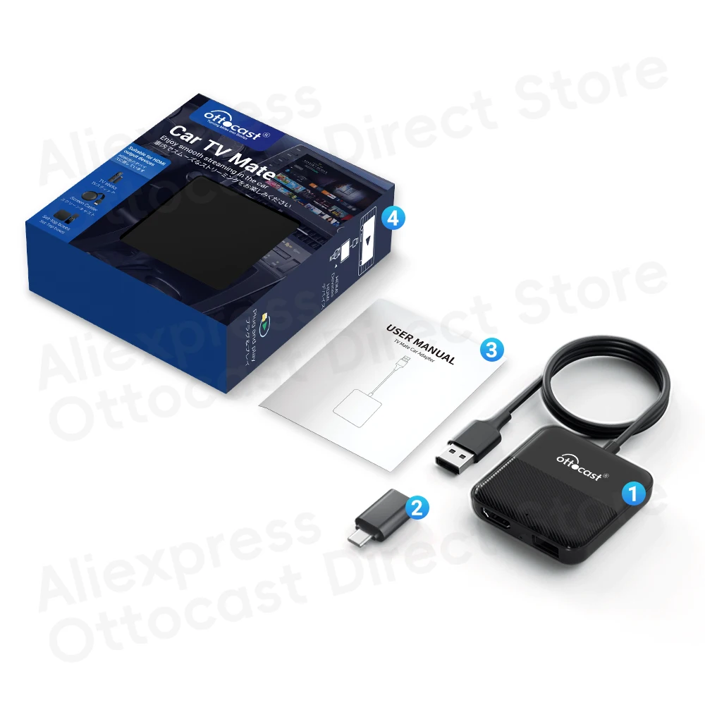 Ottocast Car TV Mate Max Express 4 IN 1 Wireless CarPlay Android