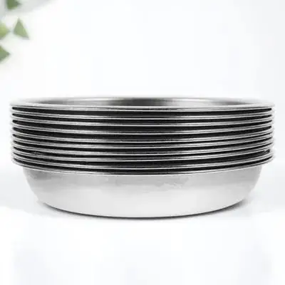 

10pcs Stainless Steel Saucer Small Appetizer Plates Heat Resistant Sauce Dishes For Dining Serving Dessert Tableware Mustard