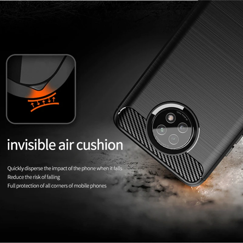 For Xiaomi Redmi Note 9T 5G Case Cover Shockproof Bumper Carbon Fiber Soft Silicone Phone Back Cover Redmi Note 9 T Pro 9T Case