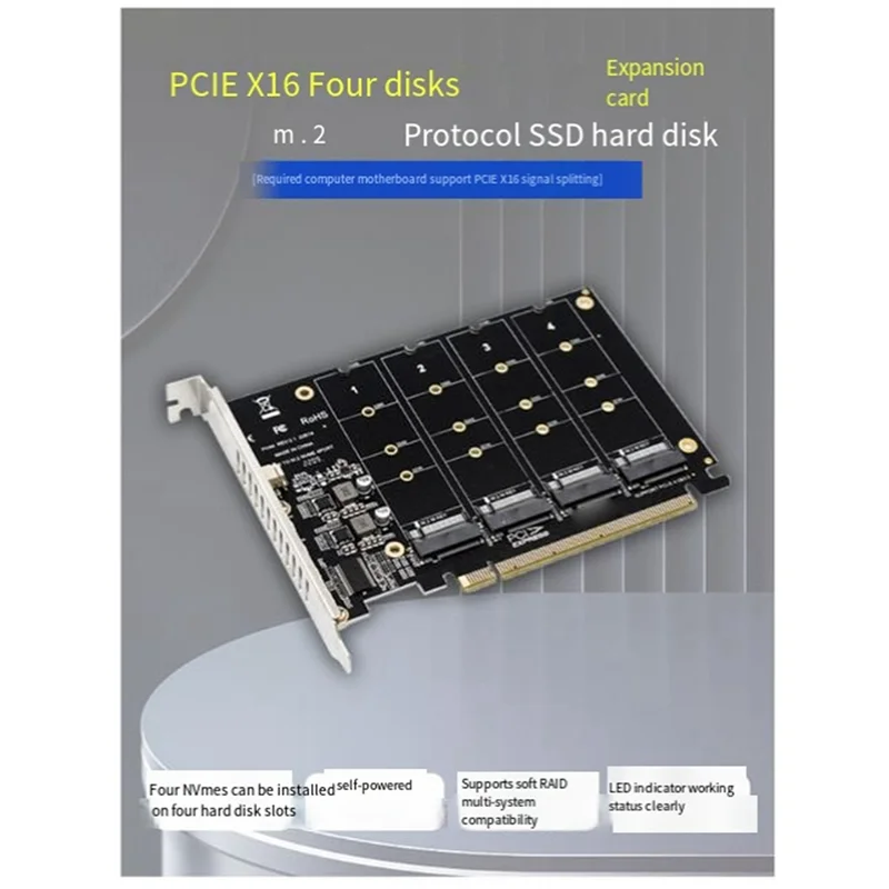 Carte adaptateur d'extension de réseau de carte à réseau divisé de Signal PCIEX16 NVME PCB PH44 NVME PCIE bien fabriquée