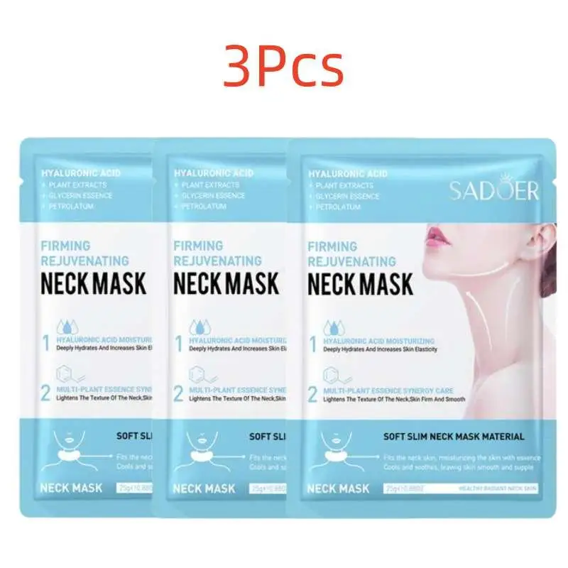 

3Pcs SADOER Neck Mask Hyaluronic Acid Neck Mask Collagen Firming Neck Masks Nourishing Brightening Beauty Necks Skin Care