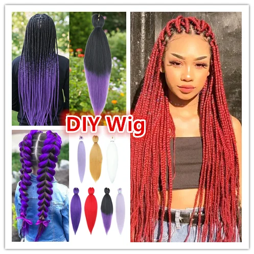 

НОВЫЙ синтетический длинный прямой хвост фиолетовый DIY плетеный хвост с лентой аксессуары для волос на Хэллоуин для женщин