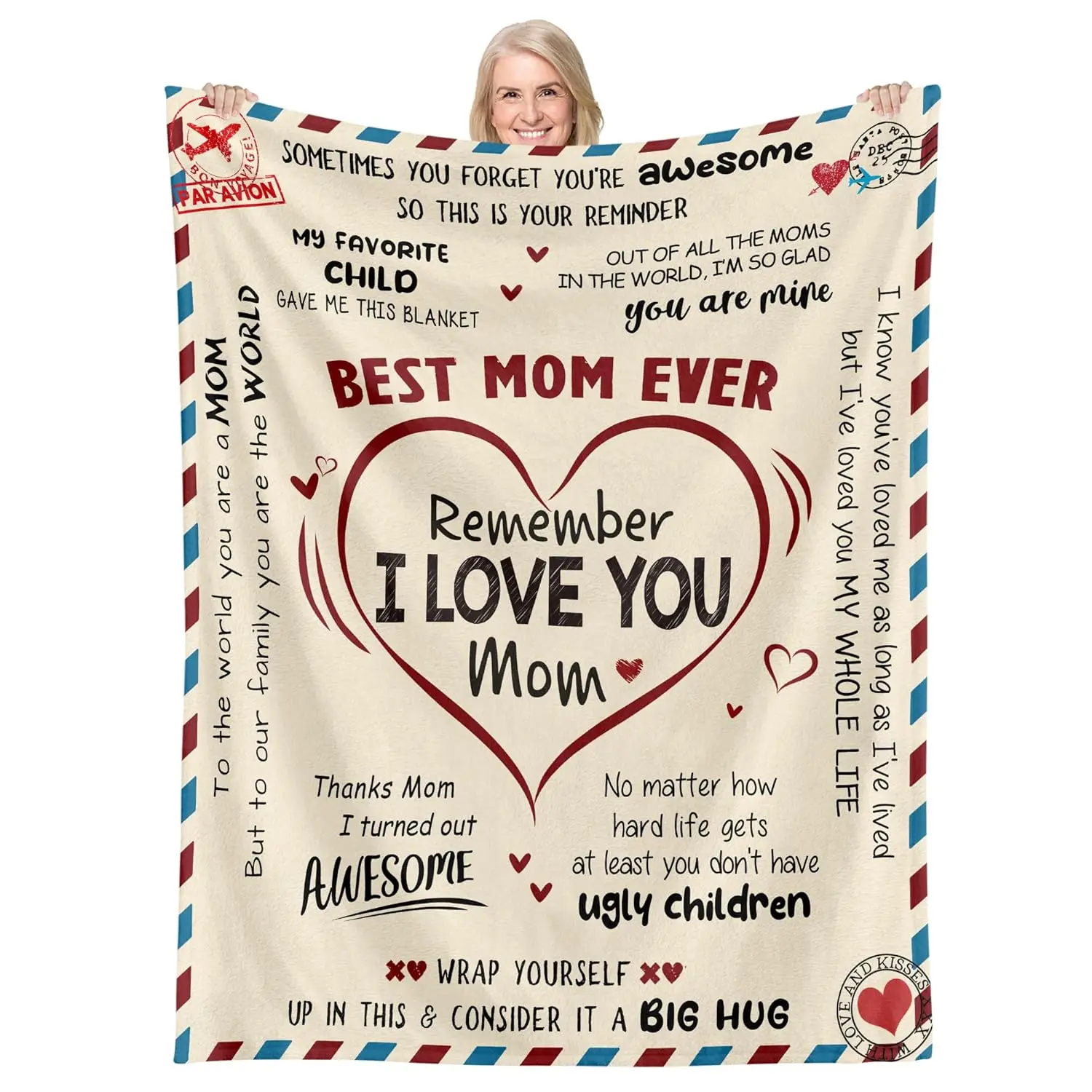GEEMBI Christmas Birthday Gifts for Mom- Super Soft Flannel Throw Blanket for Couch 50x60 In- Mom Birthday Gifts from Daughter S
