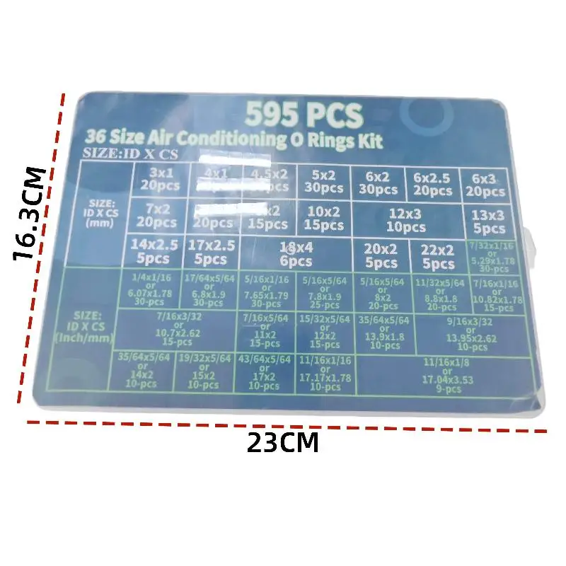 595/1020 Pz Gomma Nitrilica O Rings Kit Automotive AC Idraulico Rubinetto Guarnizioni Auto Aria Condizionata Compressore Guarnizioni O-Ring