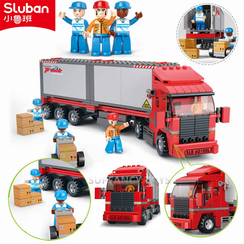 Sluban 345 pièces SimCity véhicules de fret urbain blocs de construction Kit jouets éducatifs pour les enfants