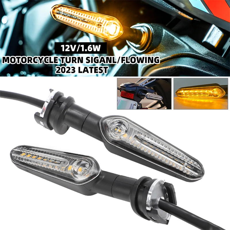 2/4pc Motorcycle Turn Sequential Turn Signals LED Blinker Flowing Water Flashing Lights Tail Stop Indicator for Yamaha MT07 MT09