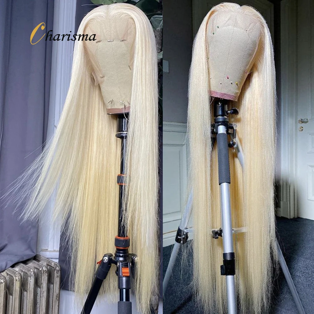 

Charisma Synthetic Lace Front Wigs 30 Inches Long Silky Straight Hair Lace Frontal Wig Middle Part 613 Blonde Lace Wigs Cosplay