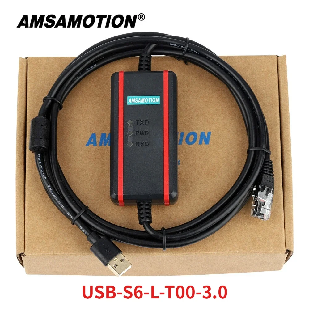 

Inovance servo debugging cable AMSAMOTION USB-S6-L-T00-3.0 for IS620P 600P SV660N SV630P S6N S6F CN3 Port Data line