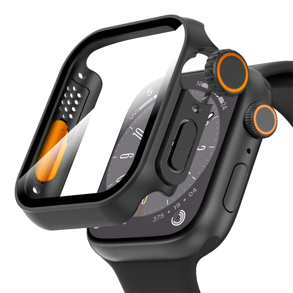 Screen Protector for Apple Watch 10 Case 46mm 42mm 45mm 40mm 44mm 41mm PC Cover+Glass Film Change To Ultra Series 9 8 7 6 5 4 SE