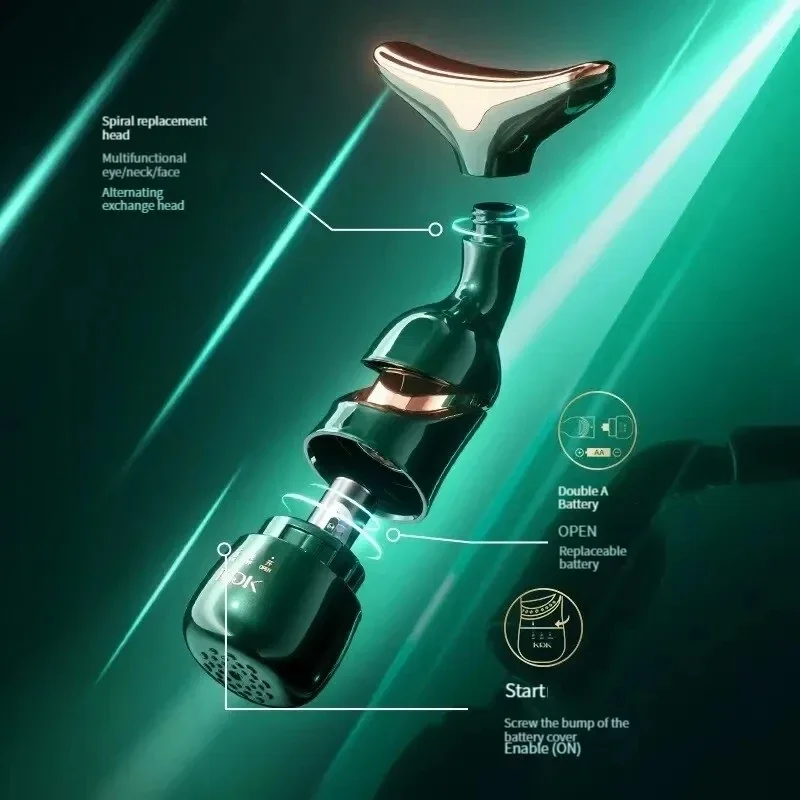 3 in 1 페이셜 리프팅 기기 목 얼굴 눈 마사지 페이스 슬리머 EMS 뷰티 피부 탄력 주름 방지 안티에이징 페이스 마사지기