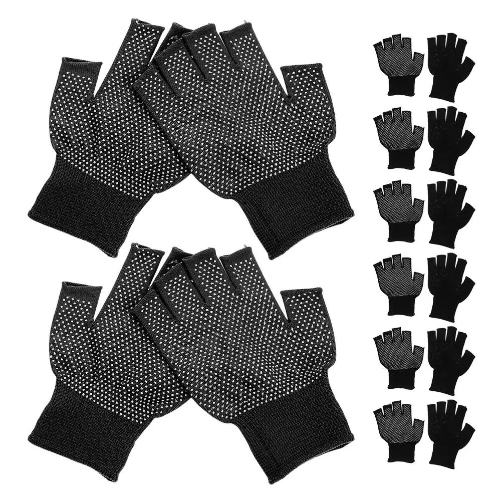 

8Pairs Fingerless Work Gloves Nonskid Breathable Half-Finger Gloves for Garden Industrial Outdoor Tasks Antislip Grip