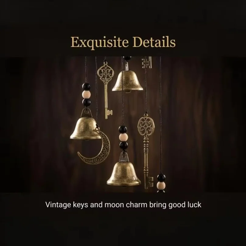Vintage Witch Bells Wind Chime Moon Star Metal Hanging Ornament Home Wall Decor For Indoor Patio Garden Door Decoration Gift
