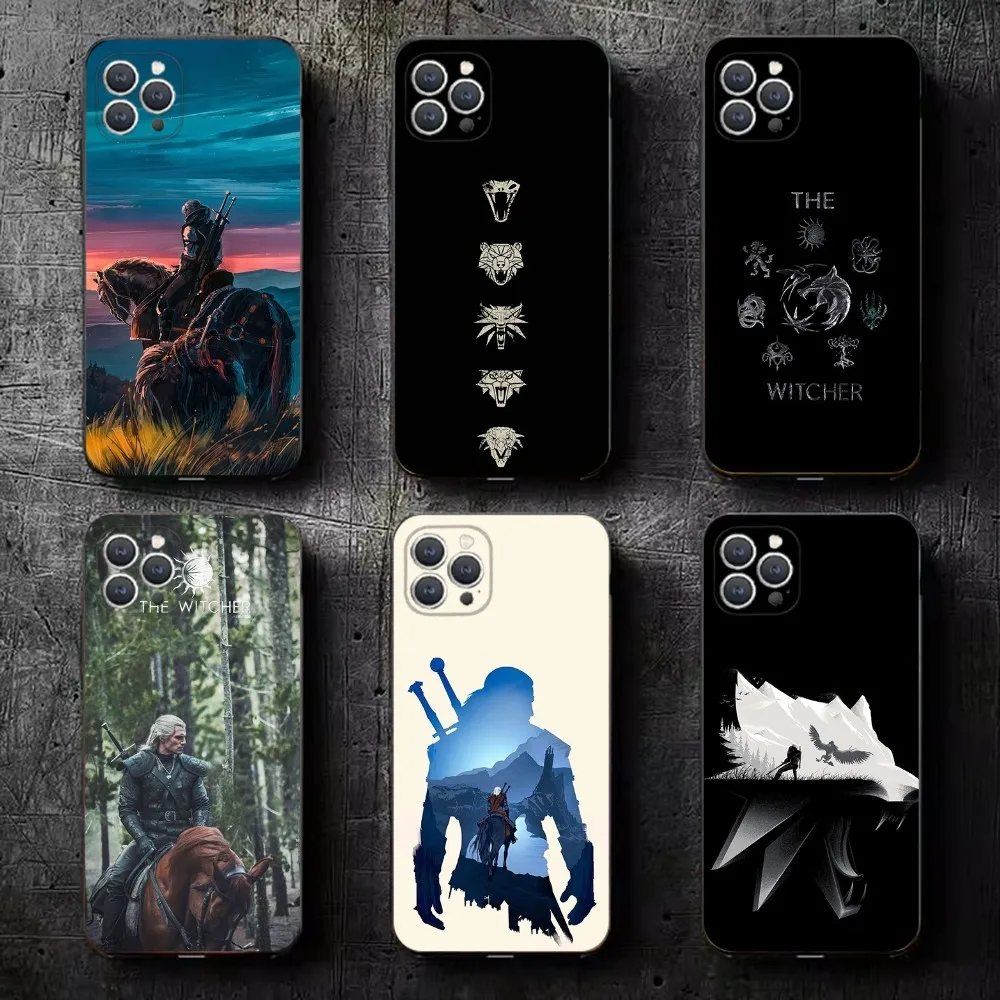 Game the W-Witcher  Phone Case For iPhone 16,15,14,13,12,11,Plus,Pro Max,XS,X,XR,SE,Mini,8,7 Soft Silicone Black Cover