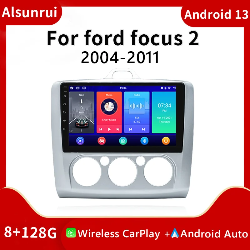 

2 din Android 13 Автомобильная стереосистема для Ford Focus 2 3 MK1/Mk2/Mk3 2004-2011 Радио Мультимедийное головное устройство Аудио GPS-навигация Carplay RDS