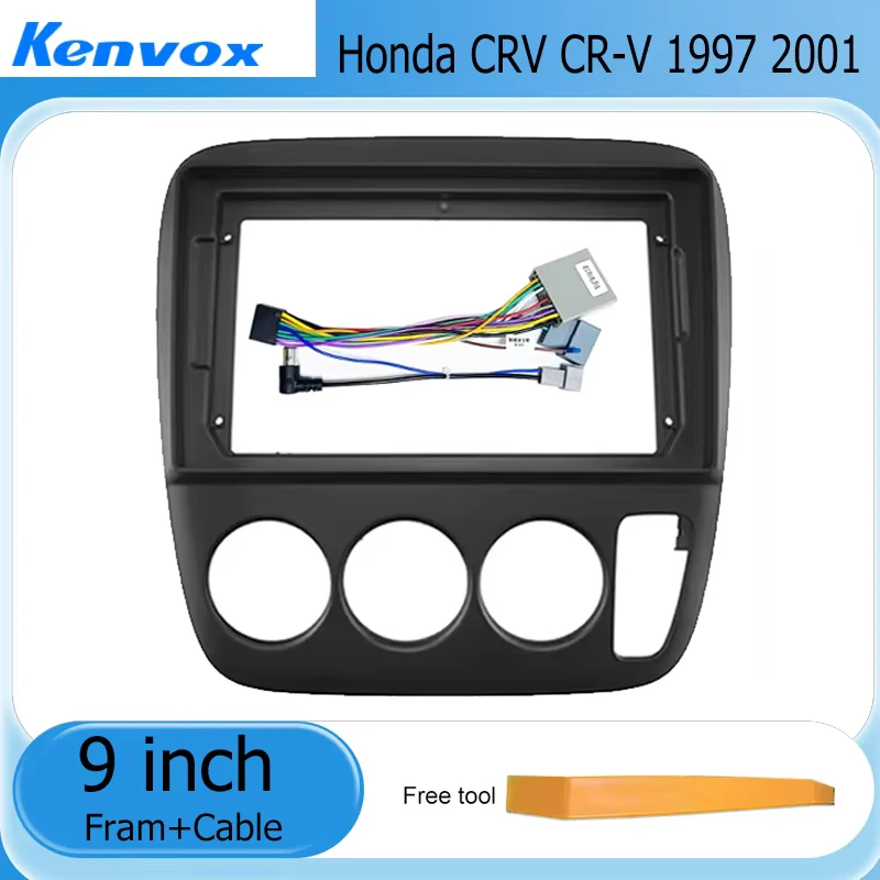 

Установка автомобильного радио Android, лицевая панель для Honda CRV CR-V 1997 2001, 2din, стерео панель, комплект крепления на приборной панели, жгут проводов, кабель